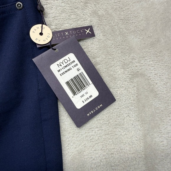 NYDJ Pants Women's 12 Evening Tide Navy Blue Lift Tuck Straight Career Trouser - Picture 6 of 16